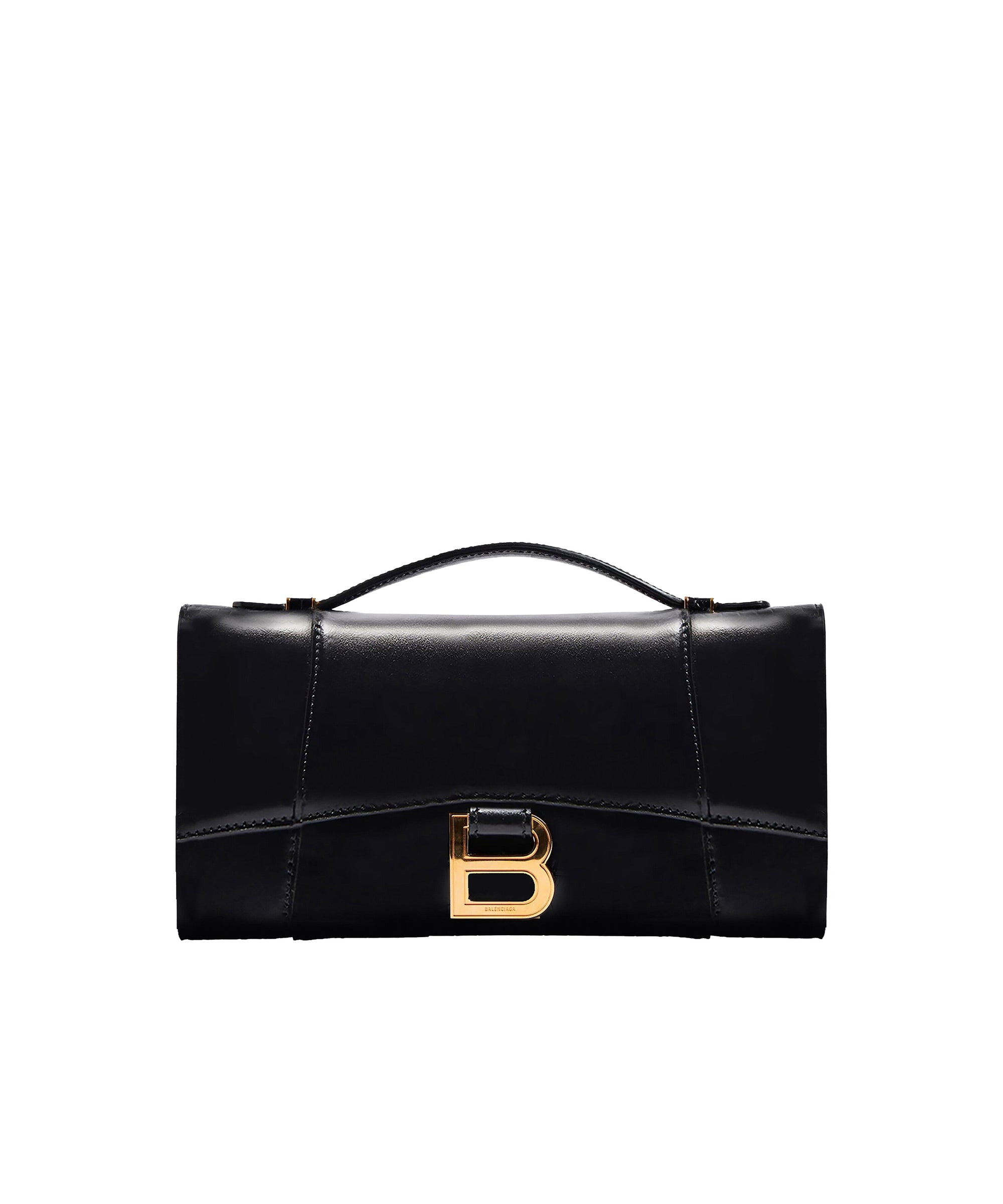 Hourglass Pochette With Handle - Black