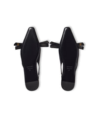 Nano Bow Flat Slingback - Black & Gold