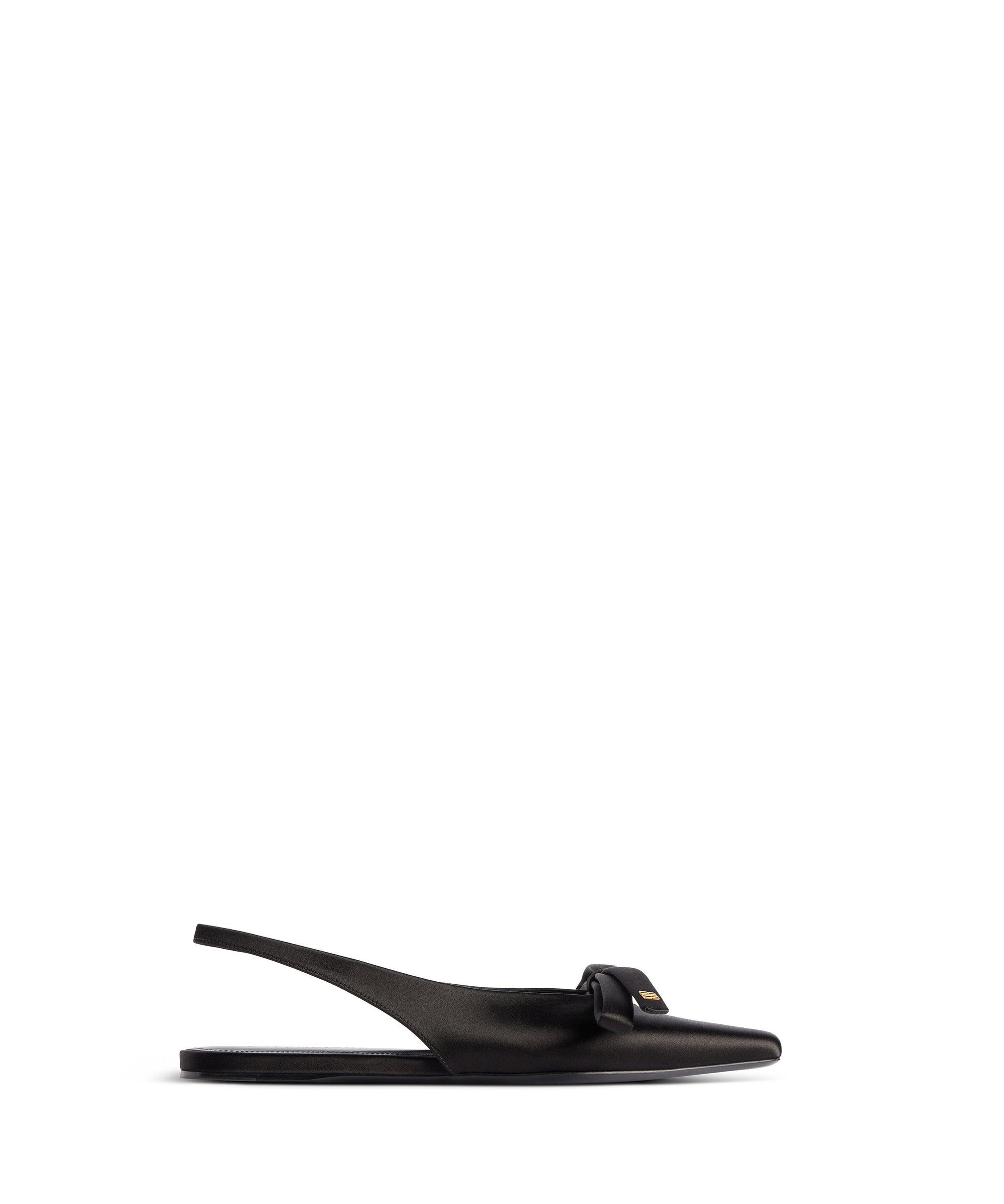 Nano Bow Flat Slingback - Black & Gold