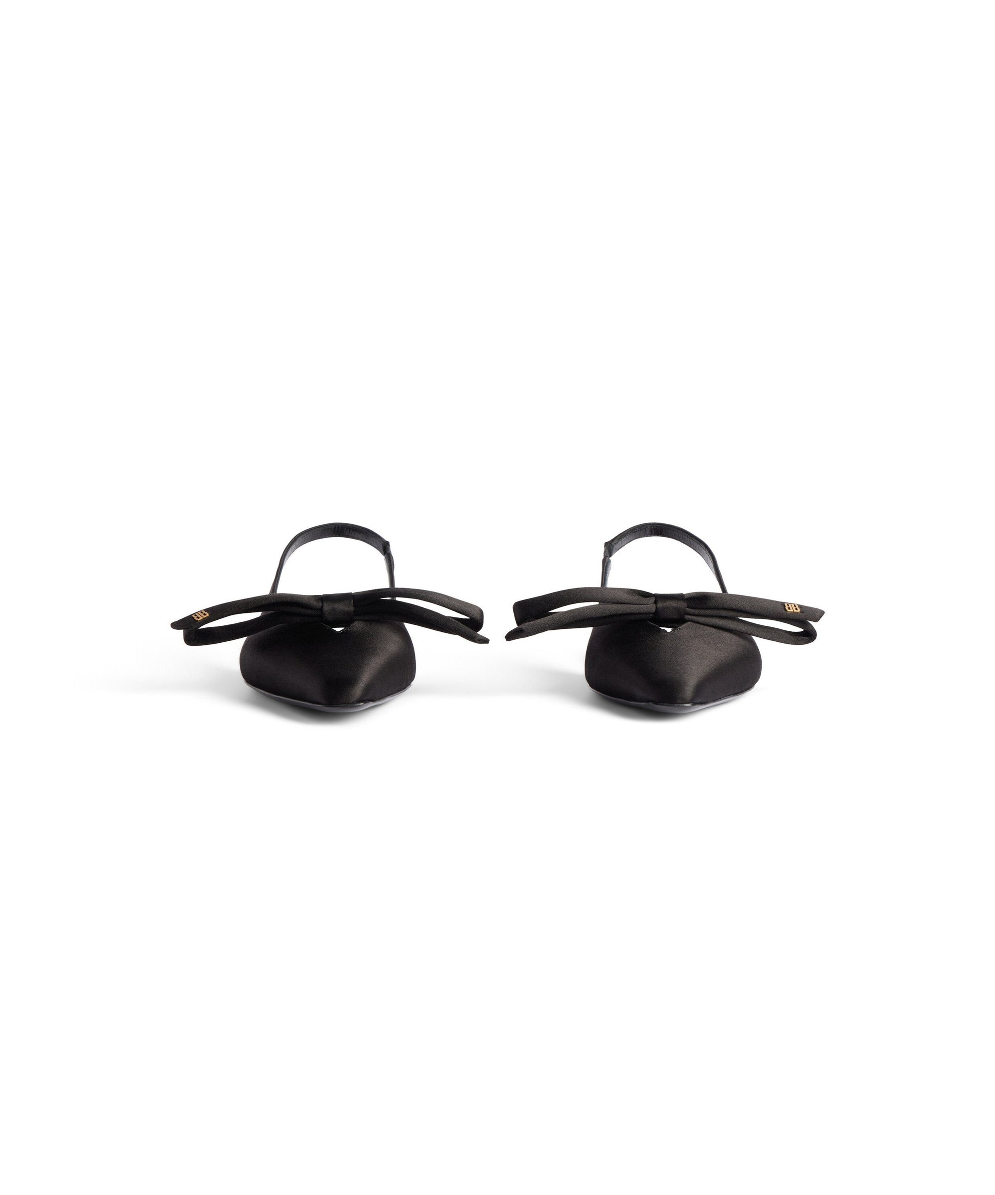 Nano Bow Flat Slingback - Black & Gold