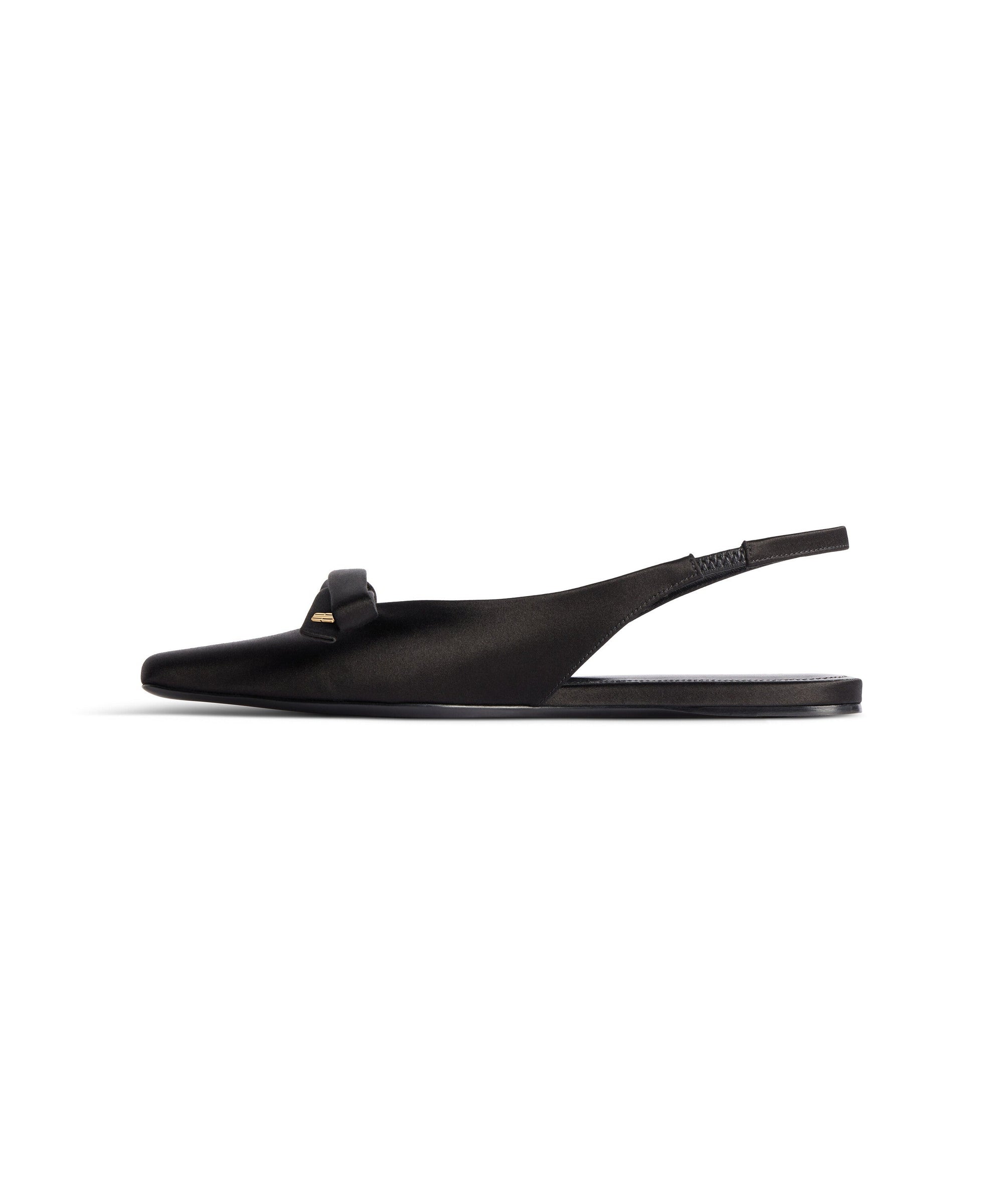 Nano Bow Flat Slingback - Black & Gold