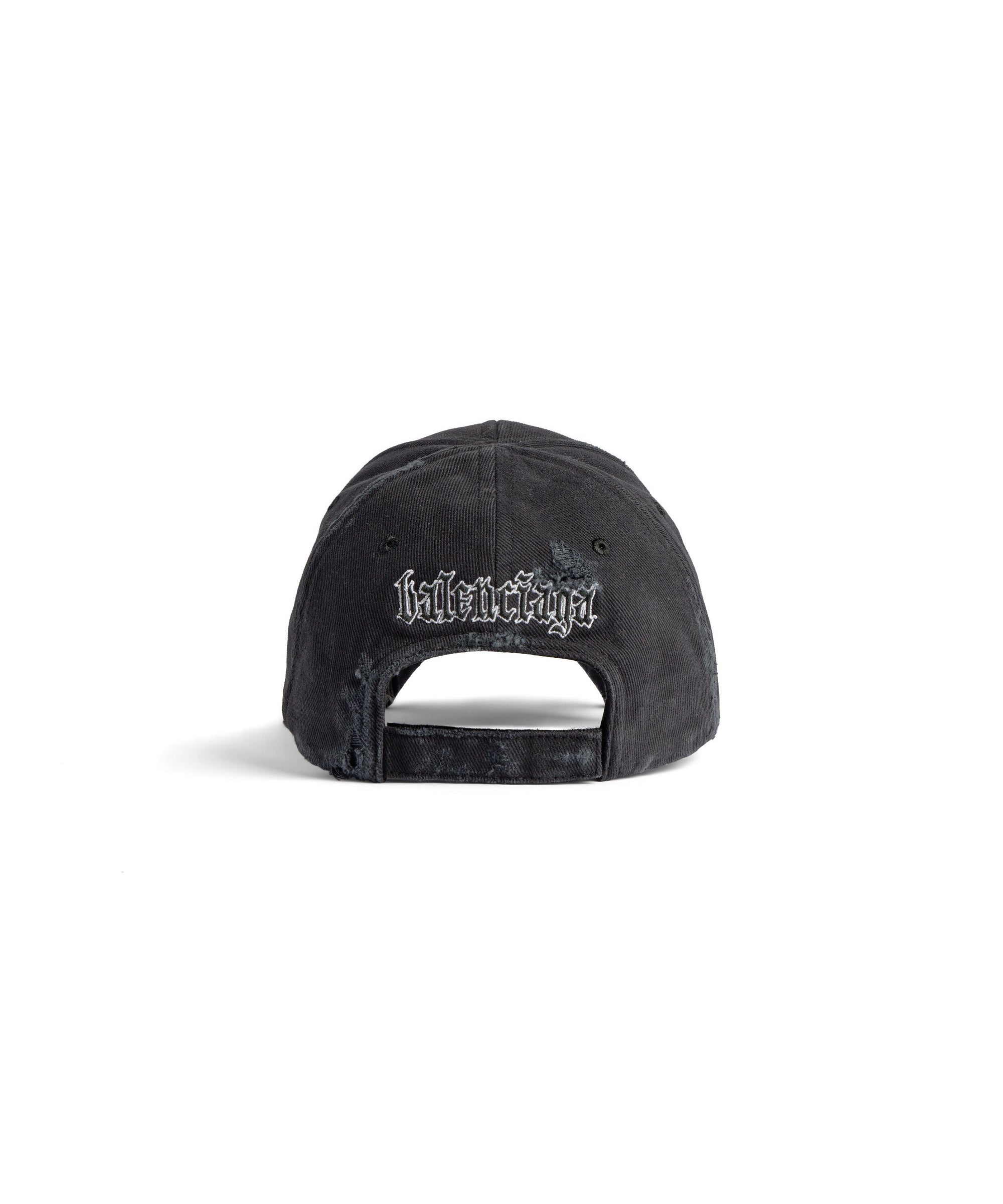 Blackletter Script Cap - Faded Washed Black