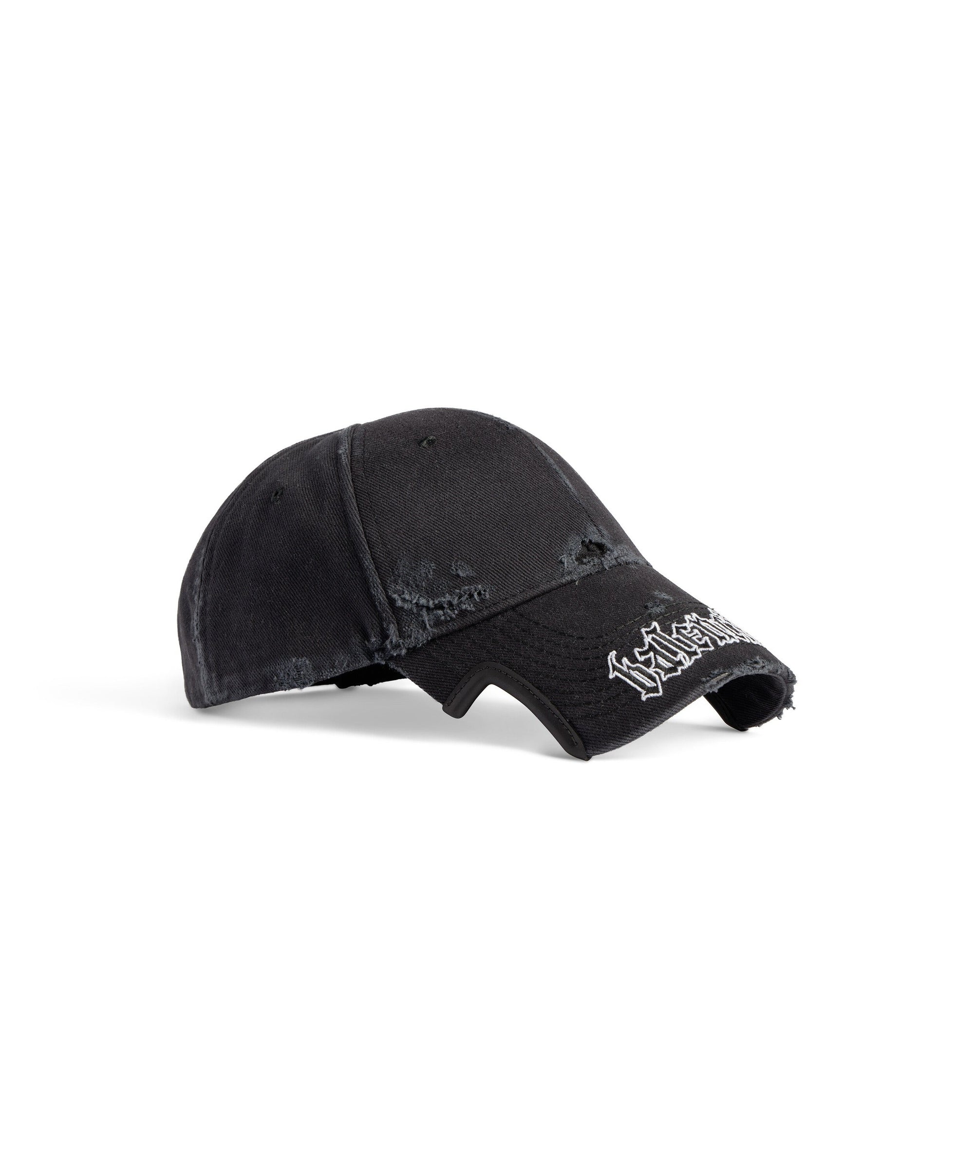 Blackletter Script Cap - Faded Washed Black