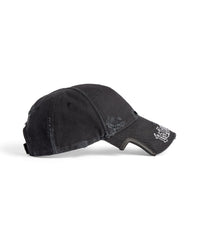 Blackletter Script Cap - Faded Washed Black