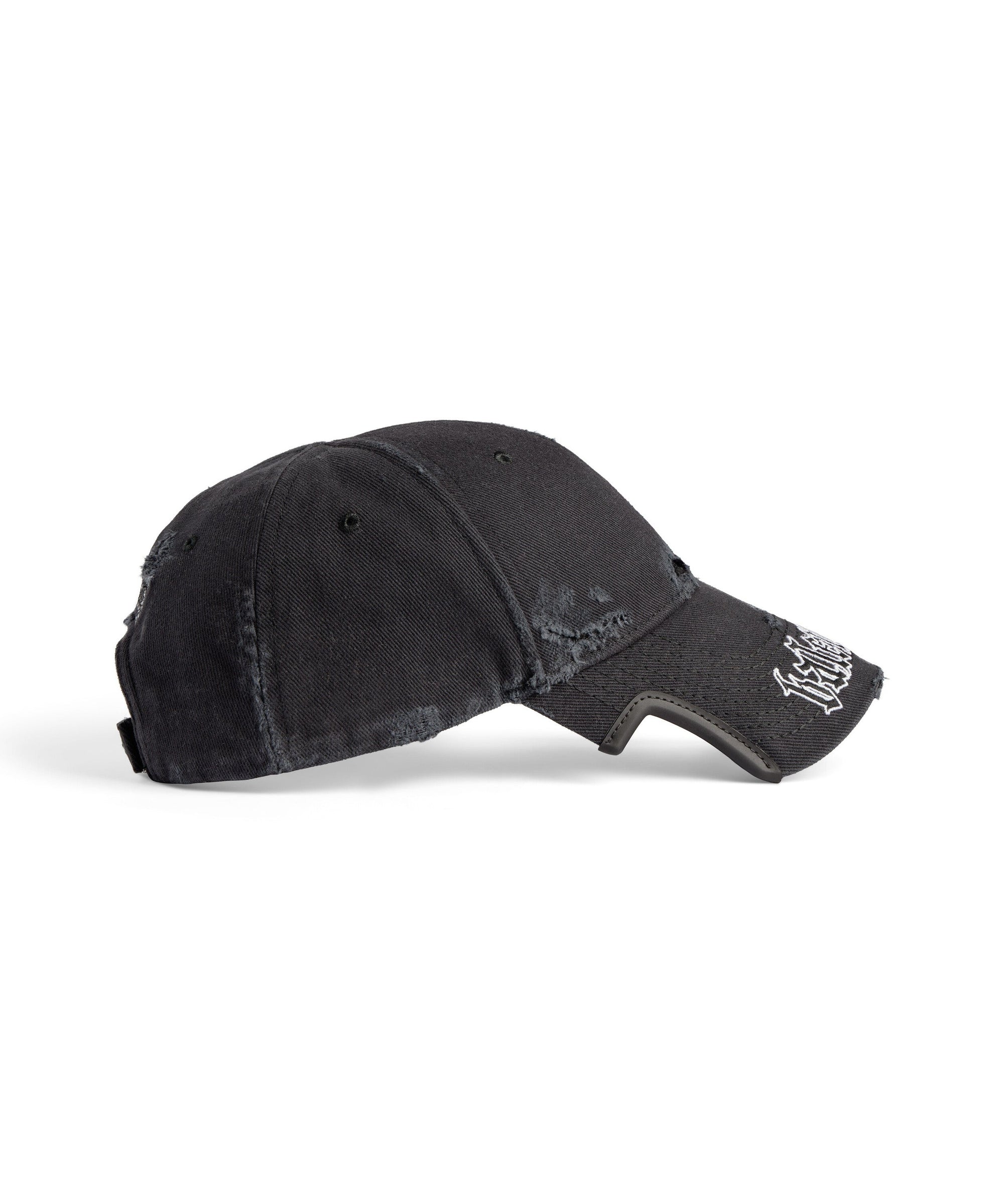 Blackletter Script Cap - Faded Washed Black
