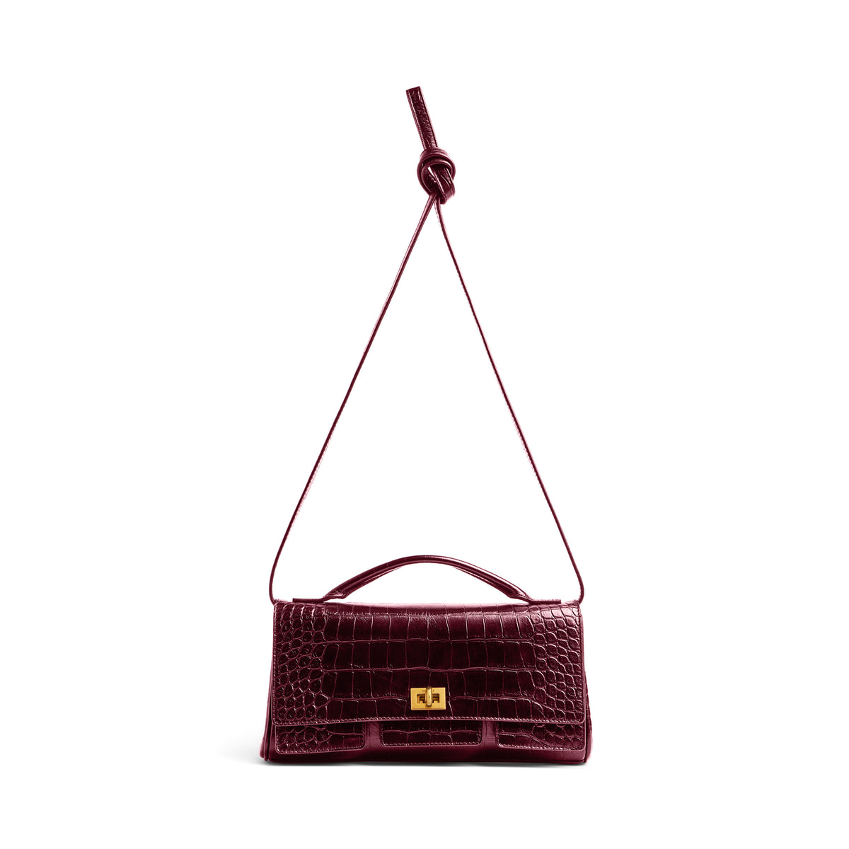 Bel Air Clutch On Strap Small - Dark Burgundy