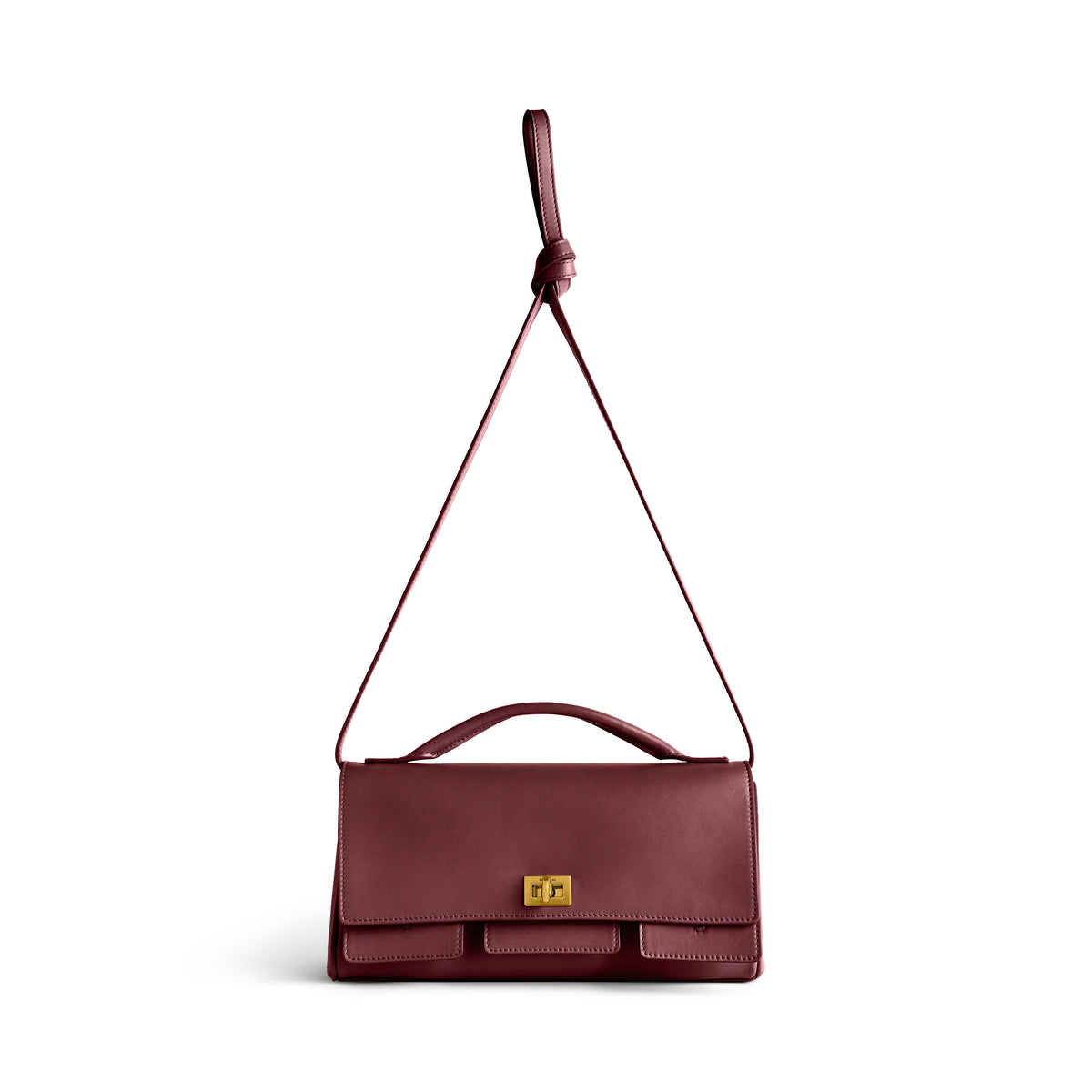 Bel Air Clutch On Strap Small - Dark Burgundy