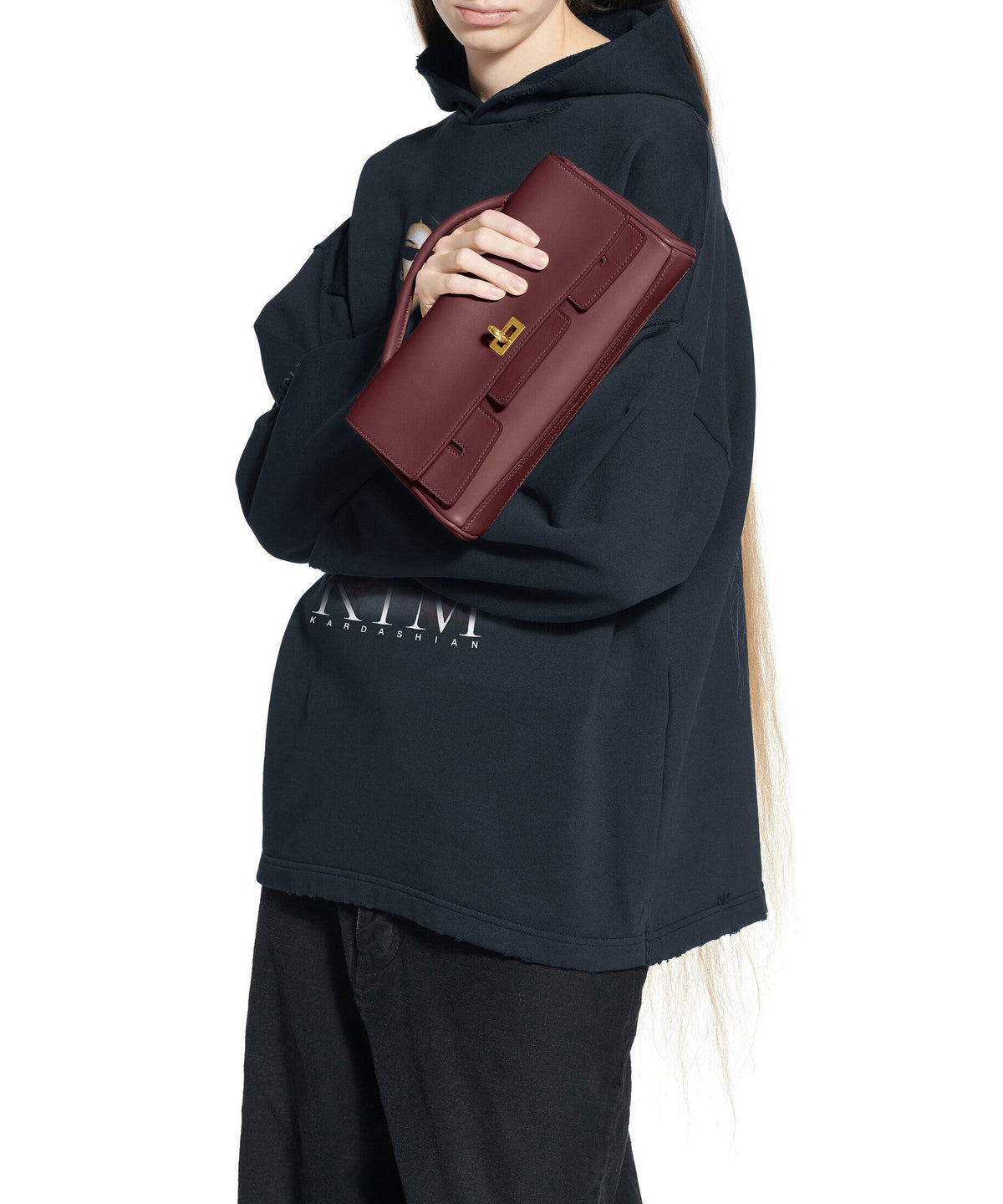BEL AIR / Bel Air Clutch On Strap Small - Dark Burgundy