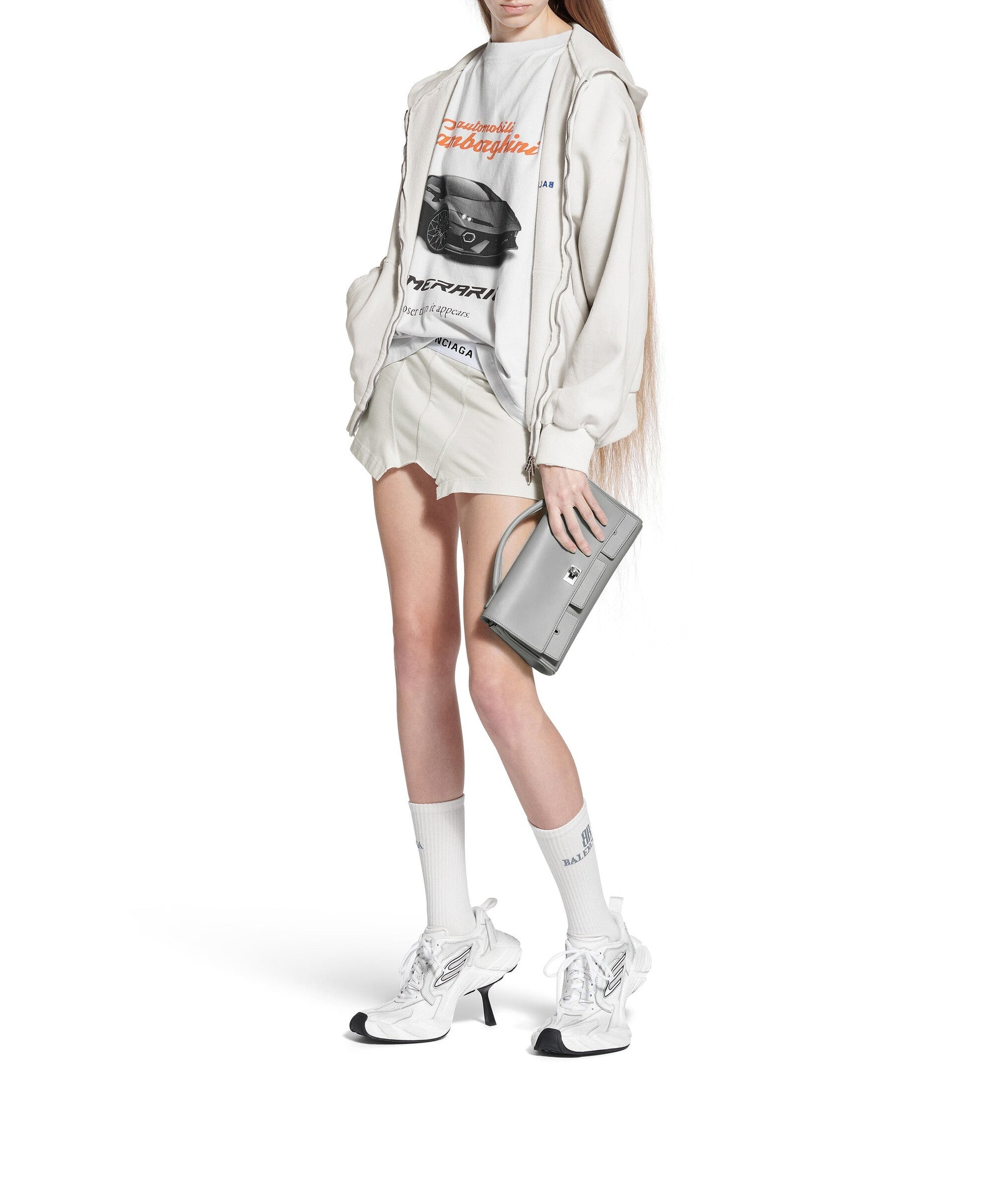 Bel Air Clutch On Strap Small - Cloud Grey