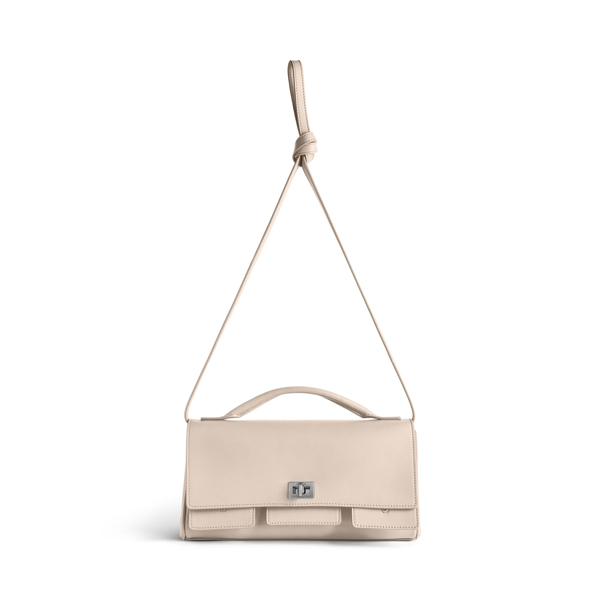 Bel Air Clutch On Strap Small - Almond