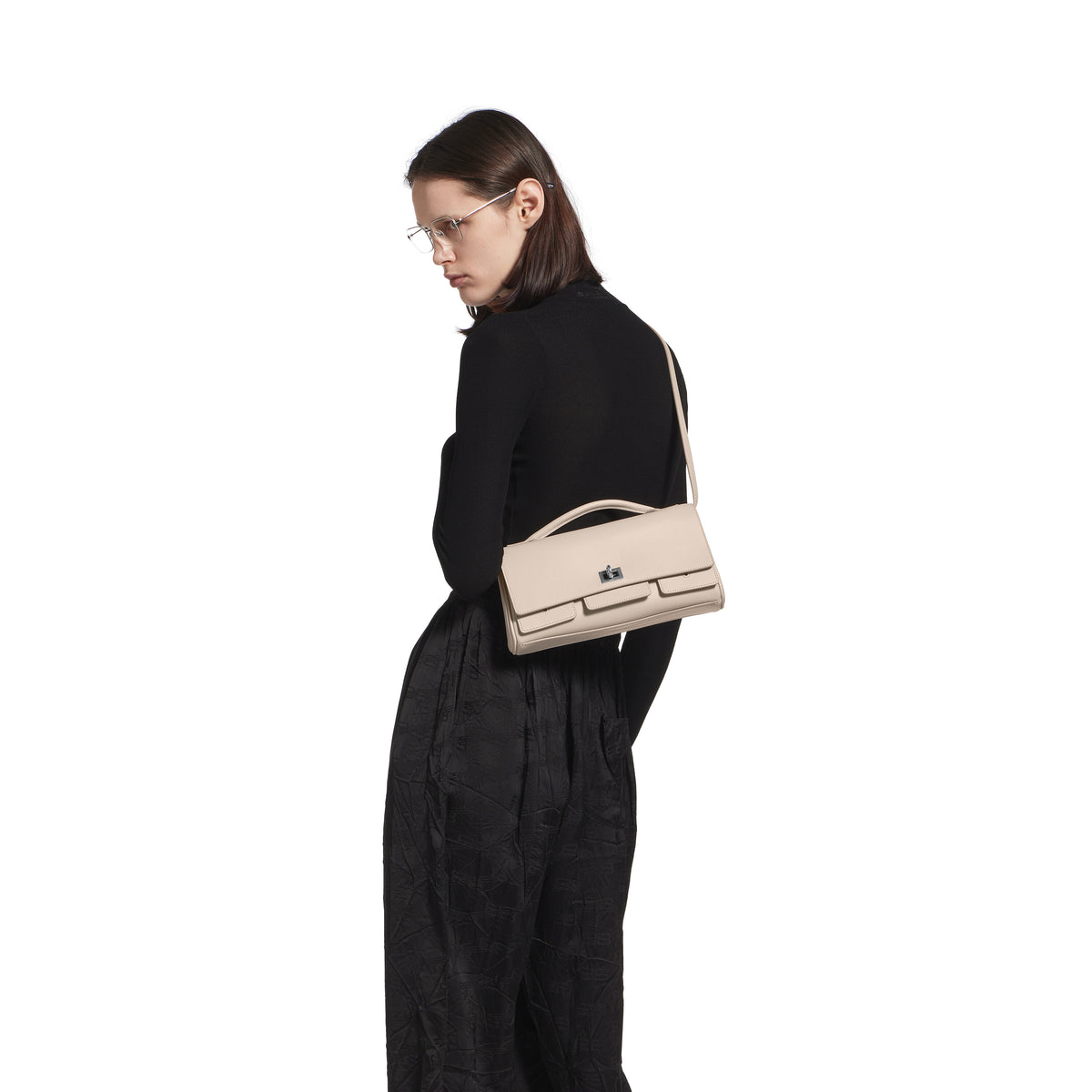 Bel Air Clutch On Strap Small - Almond