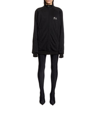 Open Back Tracksuit Dress - Black