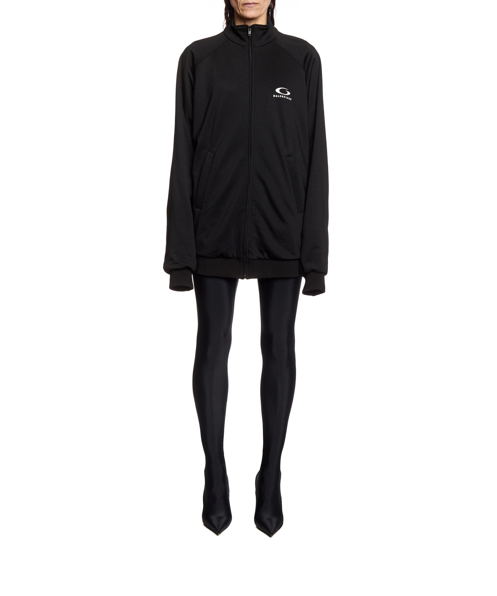 Open Back Tracksuit Dress - Black