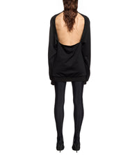 Open Back Tracksuit Dress - Black