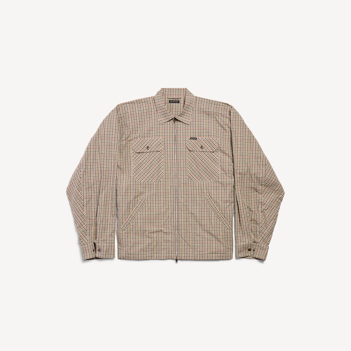 Zip-Up Shirt - Beige & Khaki