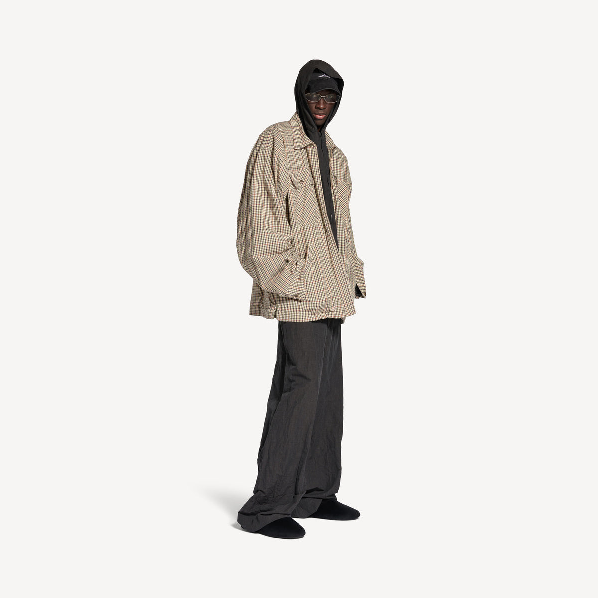 Zip-Up Shirt - Beige & Khaki
