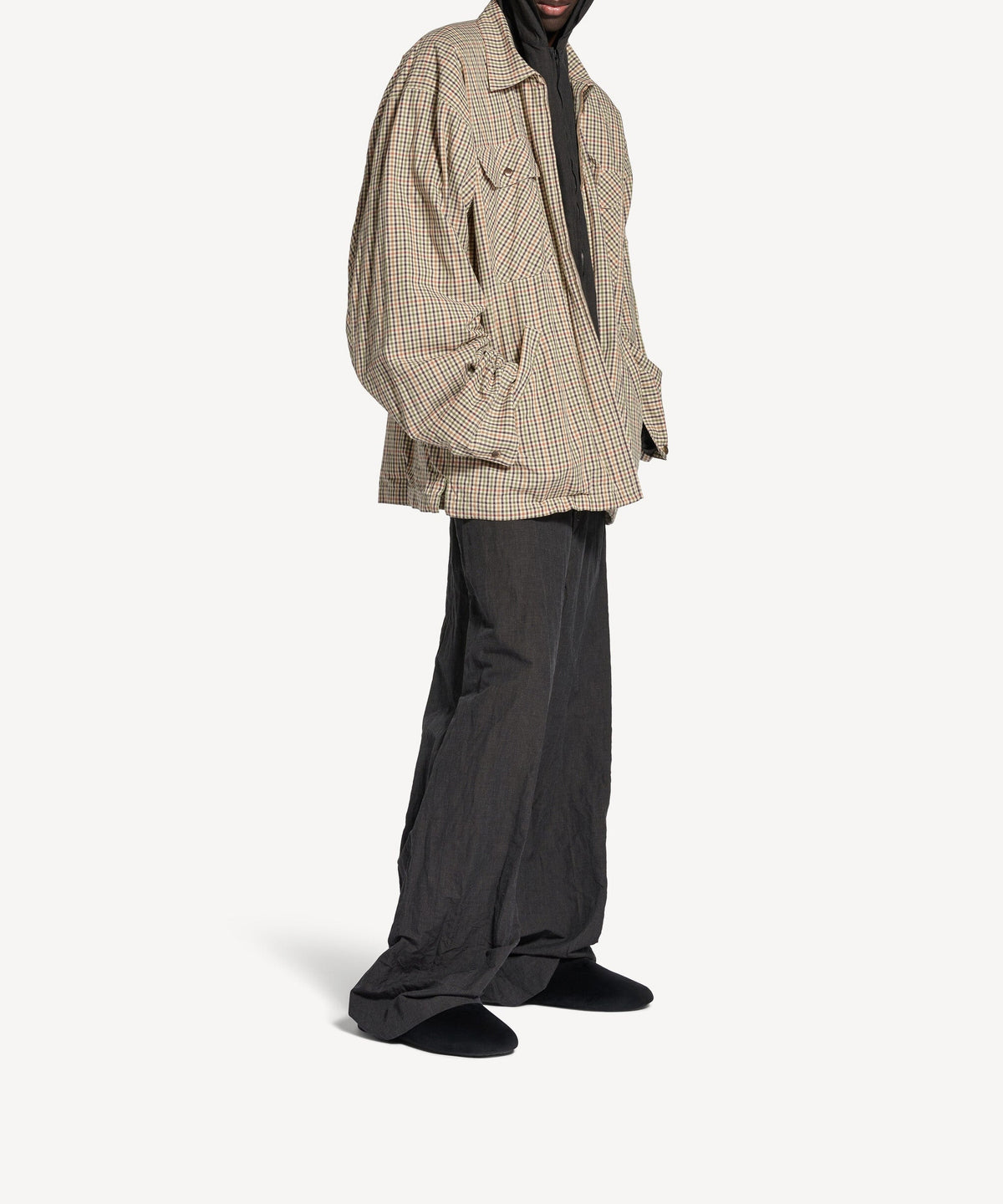 Zip-Up Shirt - Beige & Khaki