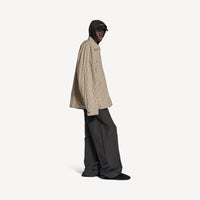 Zip-Up Shirt - Beige & Khaki