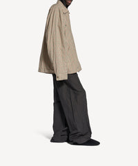 Zip-Up Shirt - Beige & Khaki