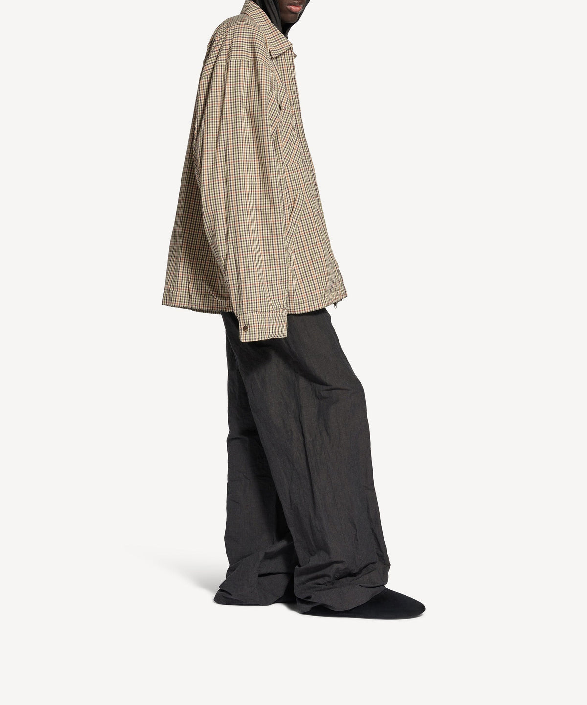 Zip-Up Shirt - Beige & Khaki