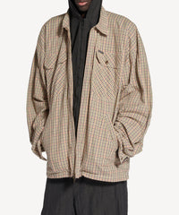 Zip-Up Shirt - Beige & Khaki