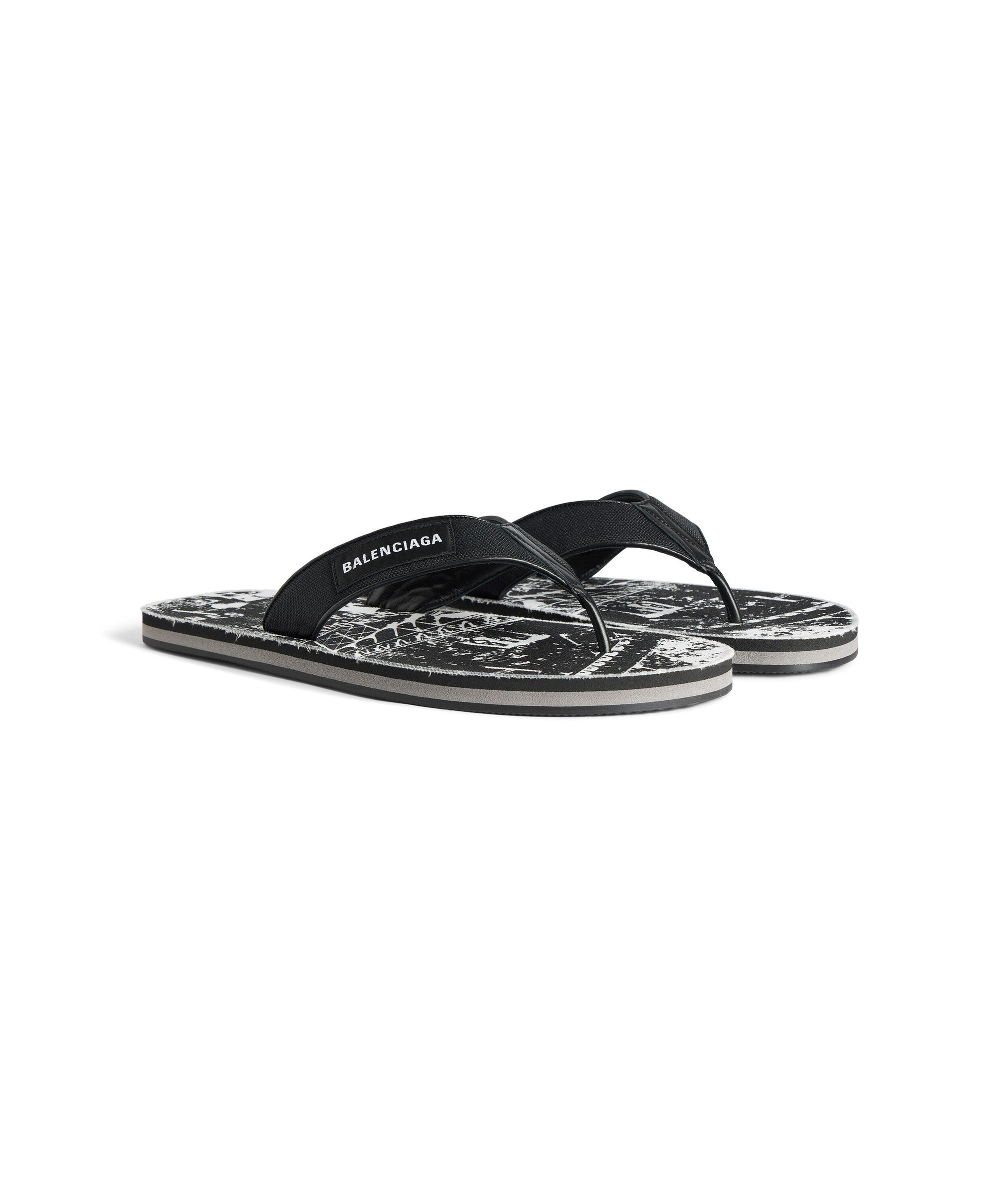 Sunset Thong Flat - Black & White