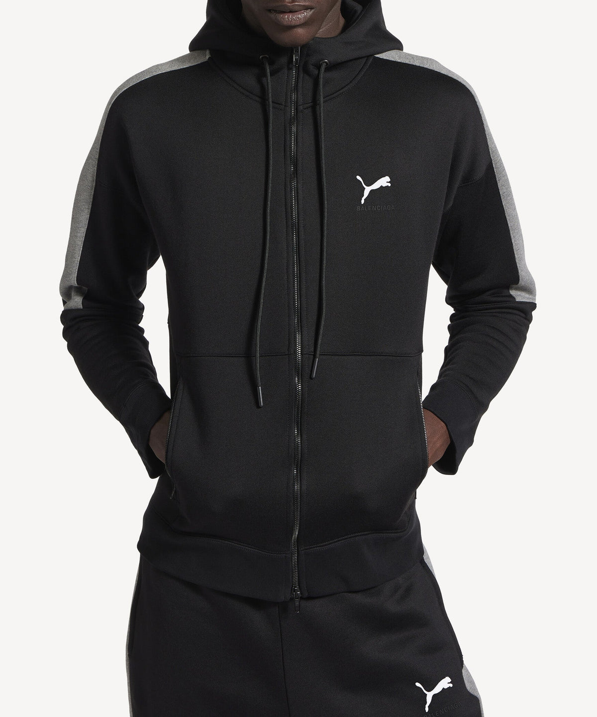 JERSEY / Balenciaga x Puma Hooded Tracksuit Jacket - Black & Dark Grey