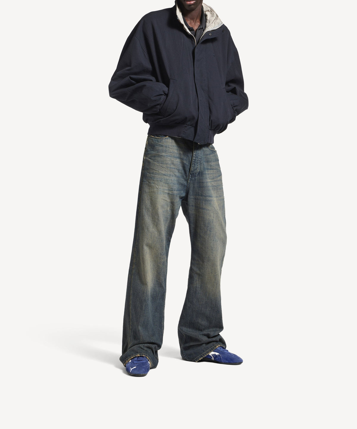 SPEED / Speedcat Suede Balenciaga - Navy & White & Black