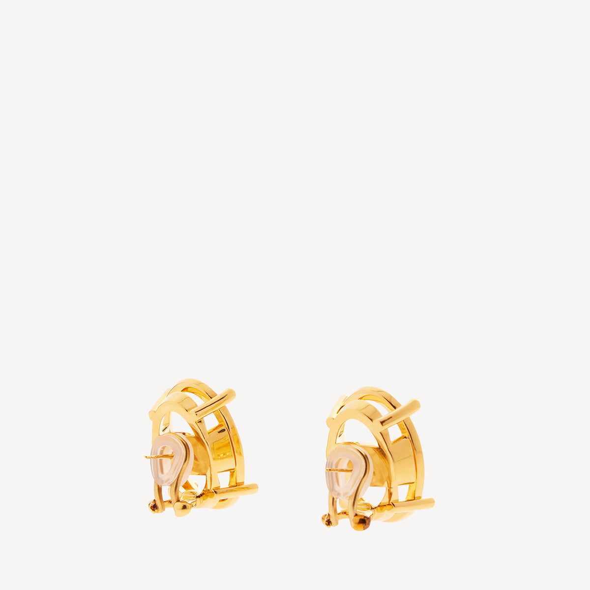 Frame Oval Earrings - Shiny Gold