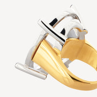 Frame Oval Ring - Silver & Gold