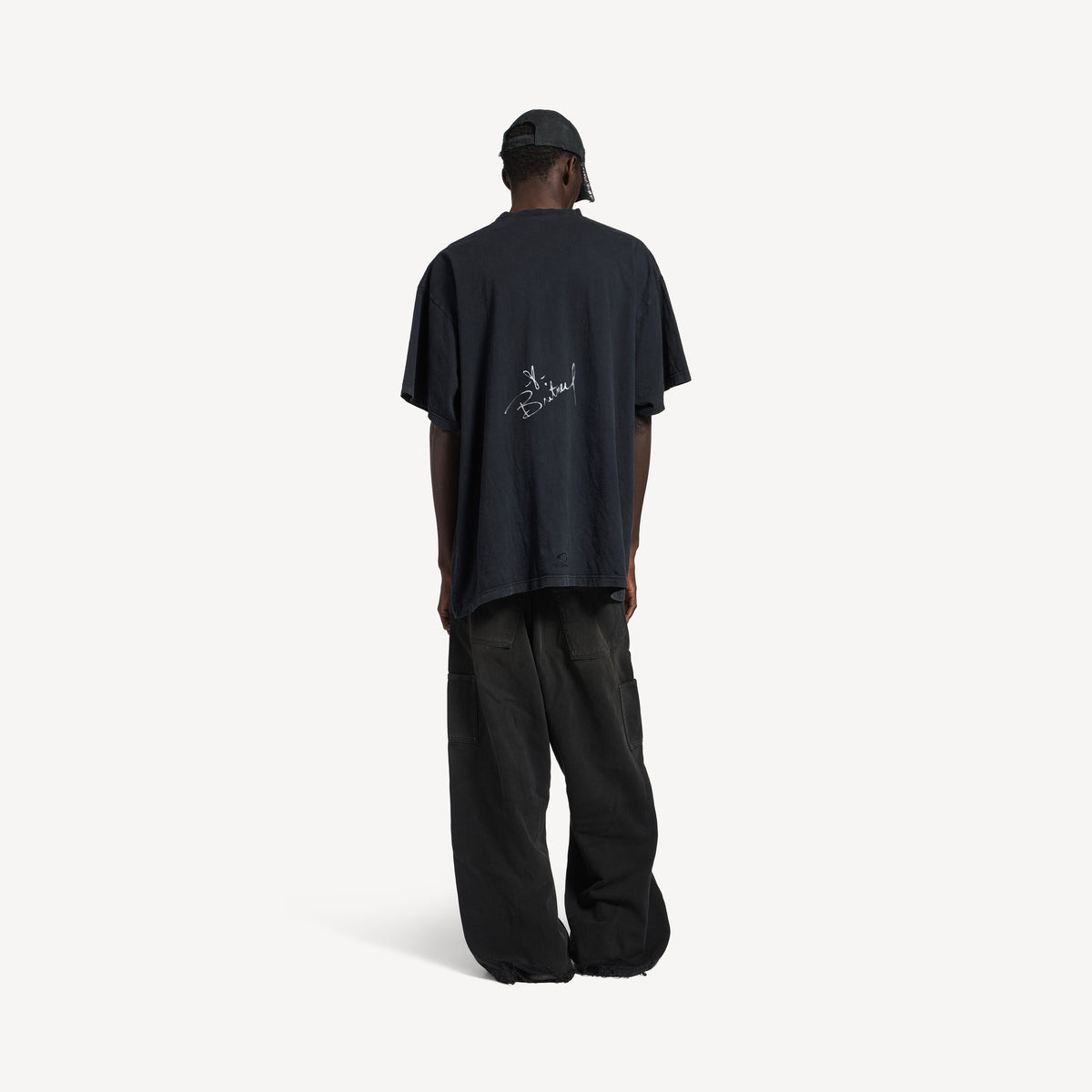 Balenciaga Music x Britney Spears Series Oversized T-Shirt - Faded Washed Black