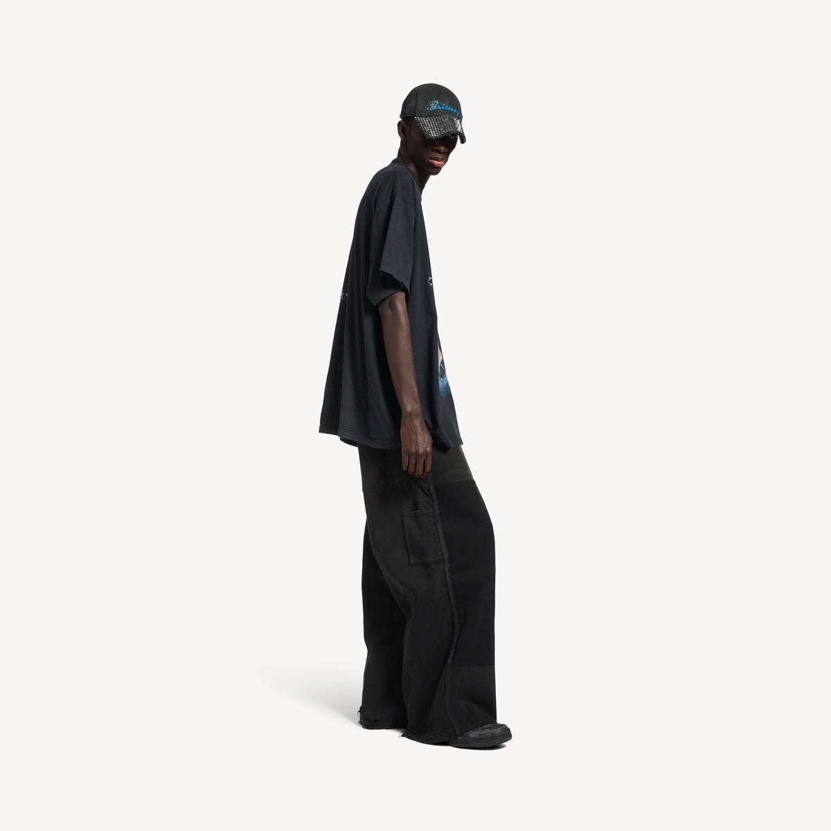 Balenciaga Music x Britney Spears Series Oversized T-Shirt - Faded Washed Black