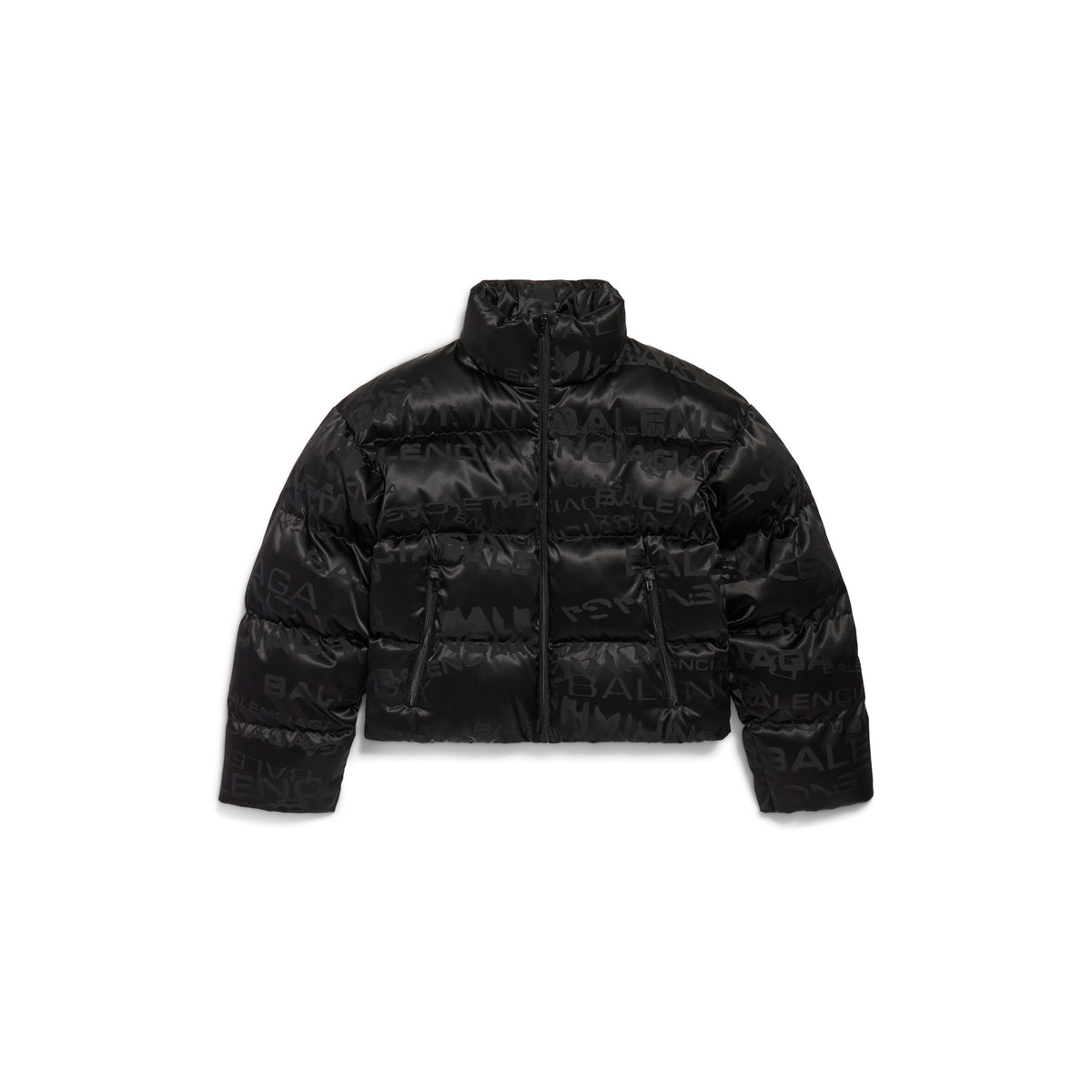 Messy Cropped Puffer - Black