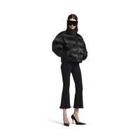 Messy Cropped Puffer - Black