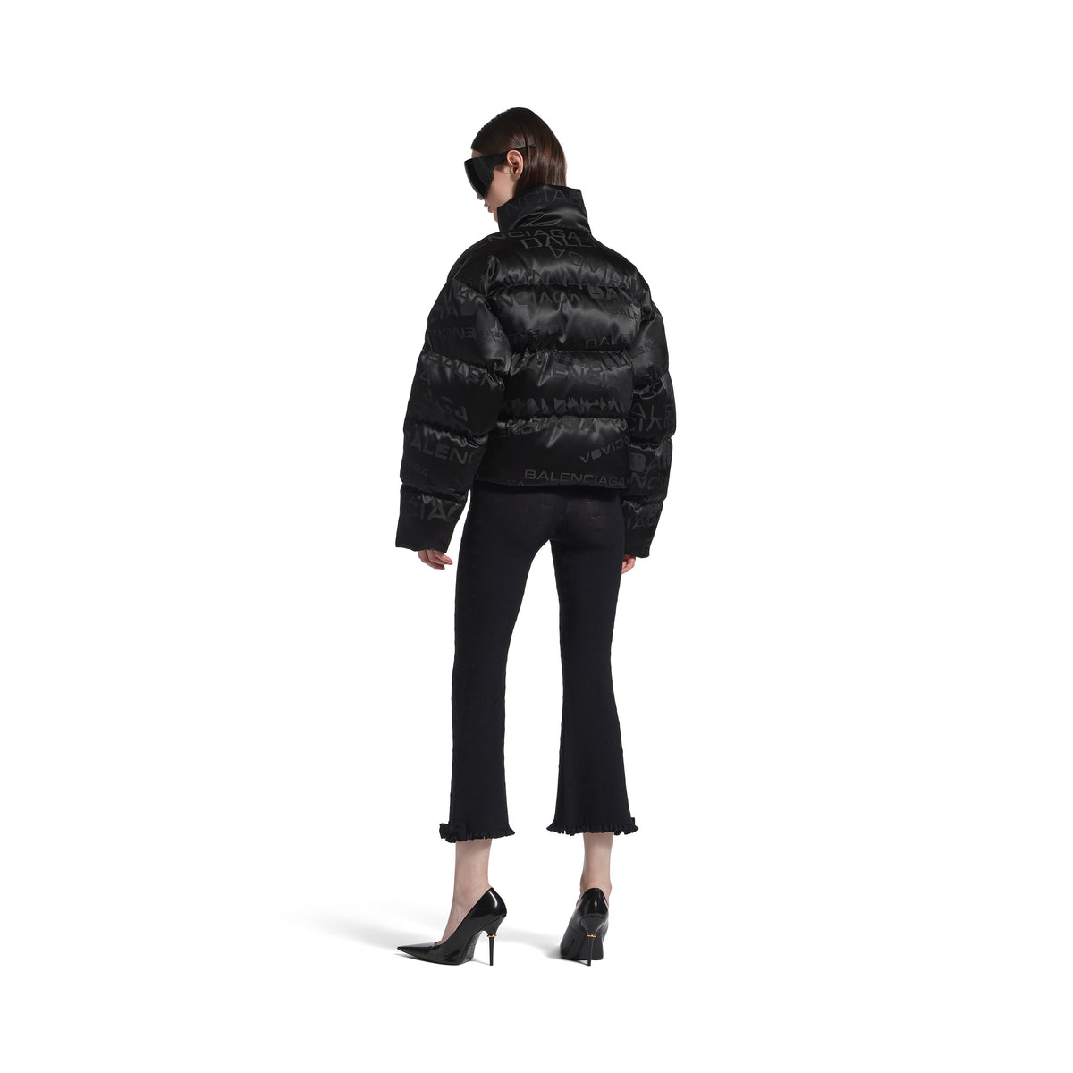 Messy Cropped Puffer - Black