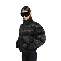 Messy Cropped Puffer - Black