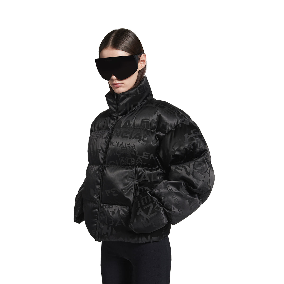 Messy Cropped Puffer - Black