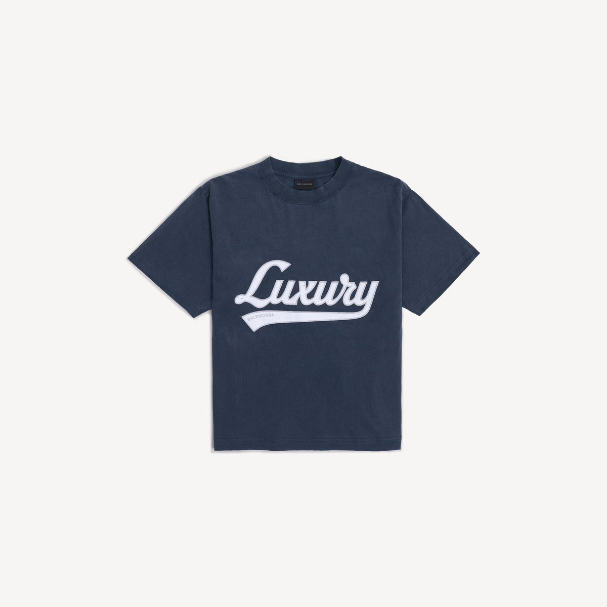 Luxury Script T-Shirt - Washed Navy & White