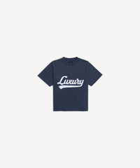 Luxury Script T-Shirt - Washed Navy & White