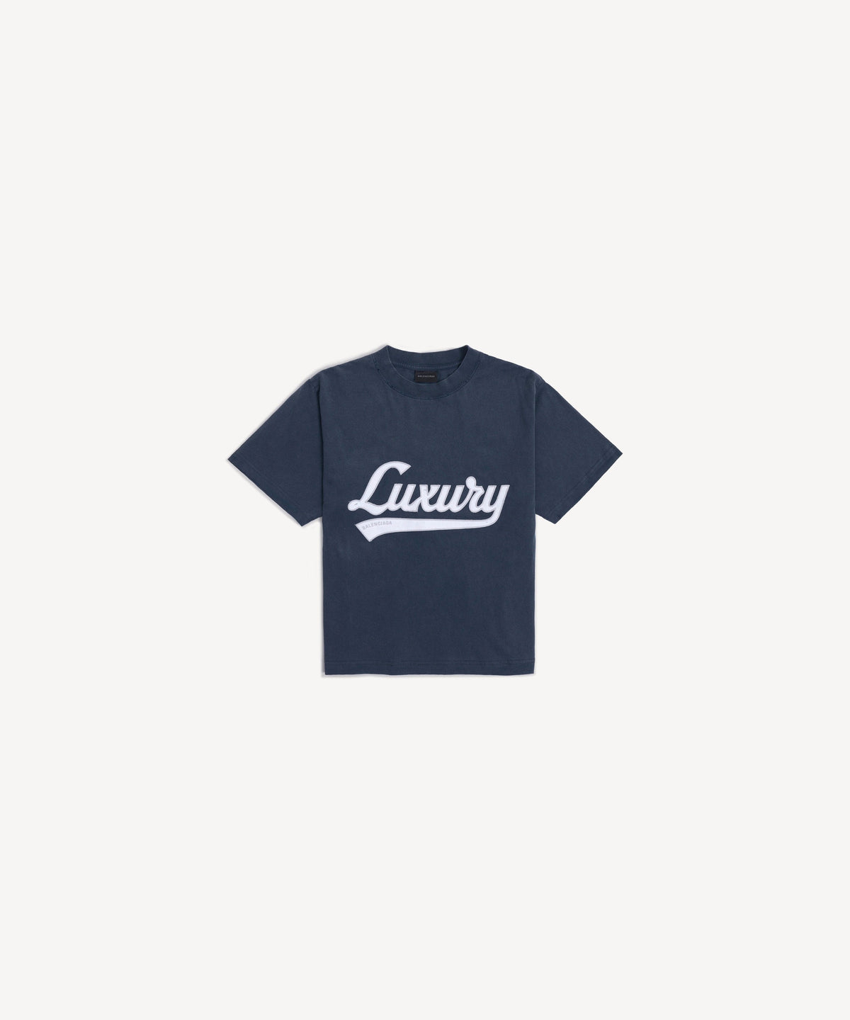 Luxury Script T-Shirt - Washed Navy & White