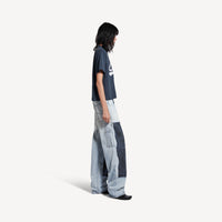 Luxury Script T-Shirt - Washed Navy & White
