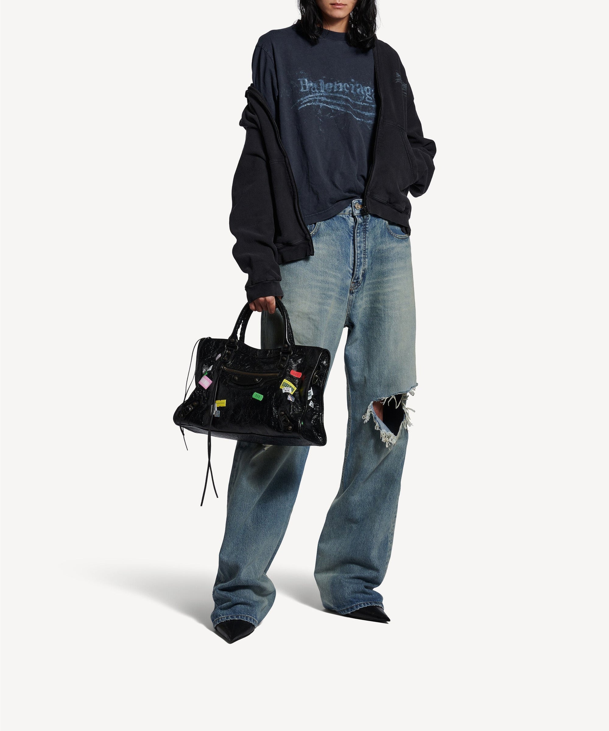 Washed Crayon Political T-Shirt - Washed Black