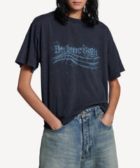 Washed Crayon Political T-Shirt - Washed Black