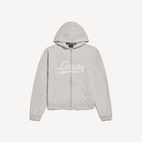 Luxury Script Zip-Up Hoodie - Dirty White & White