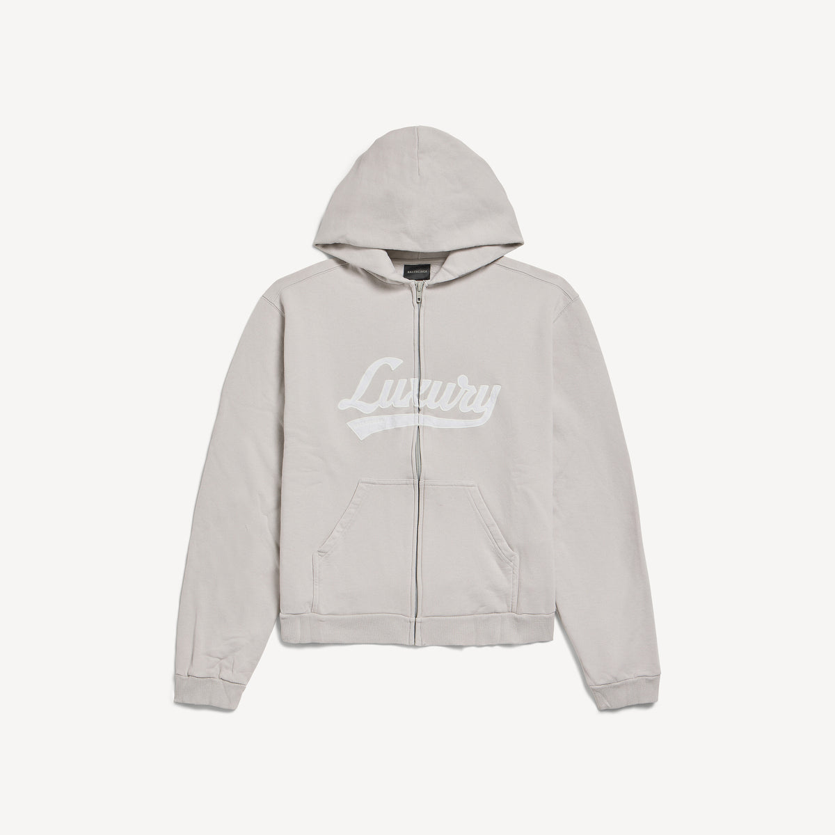 Luxury Script Zip-Up Hoodie - Dirty White & White