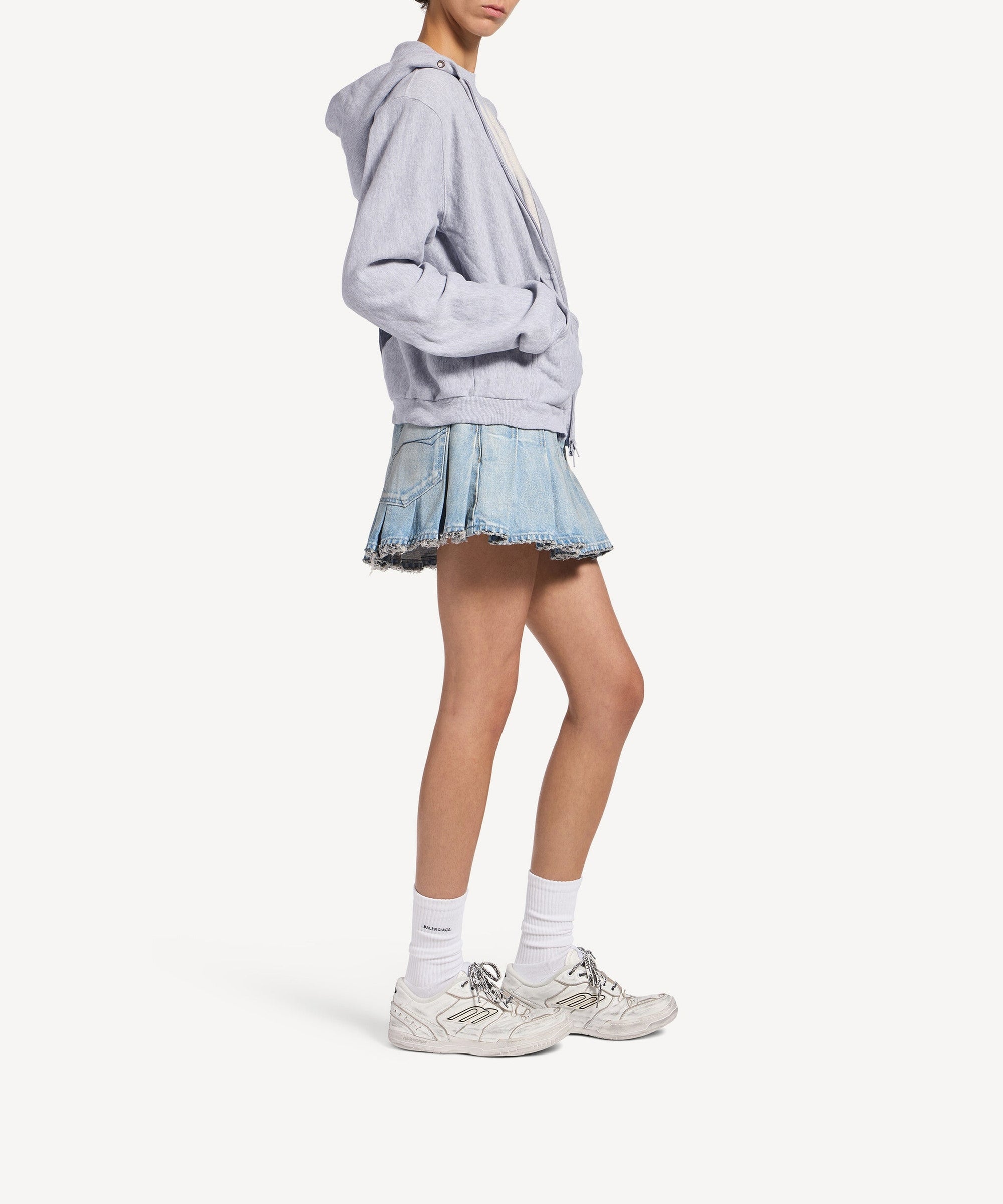 Balenciaga Music x Britney Spears Series Zip-Up Hoodie - Light Heather Grey