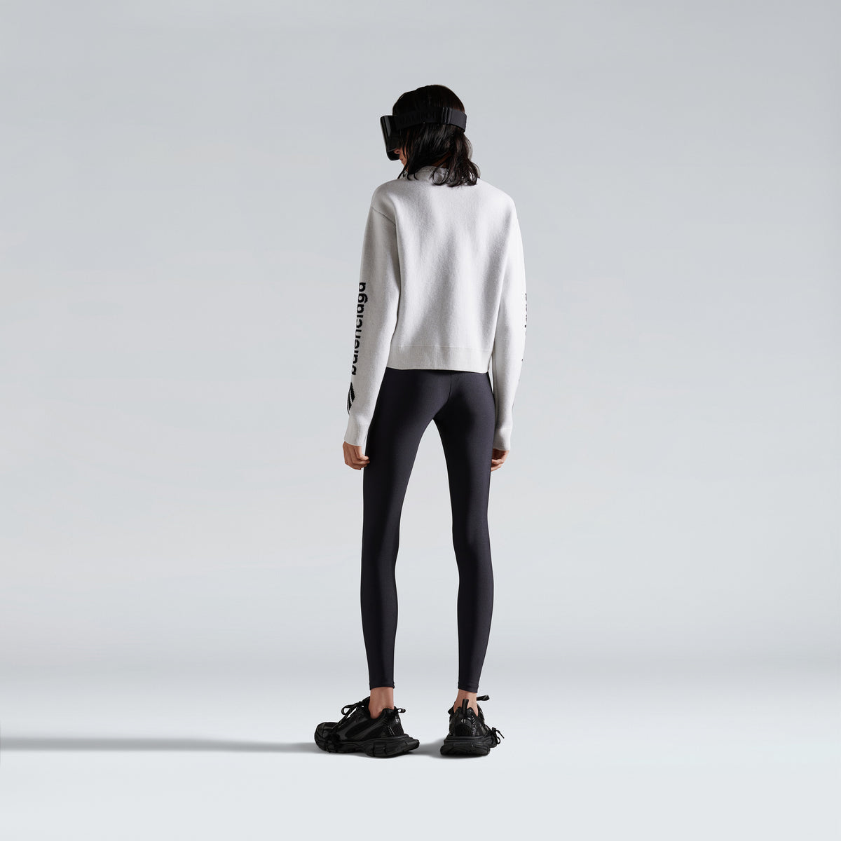 3B Sports Icon Cropped Crewneck - White & Black