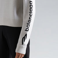 3B Sports Icon Cropped Crewneck - White & Black