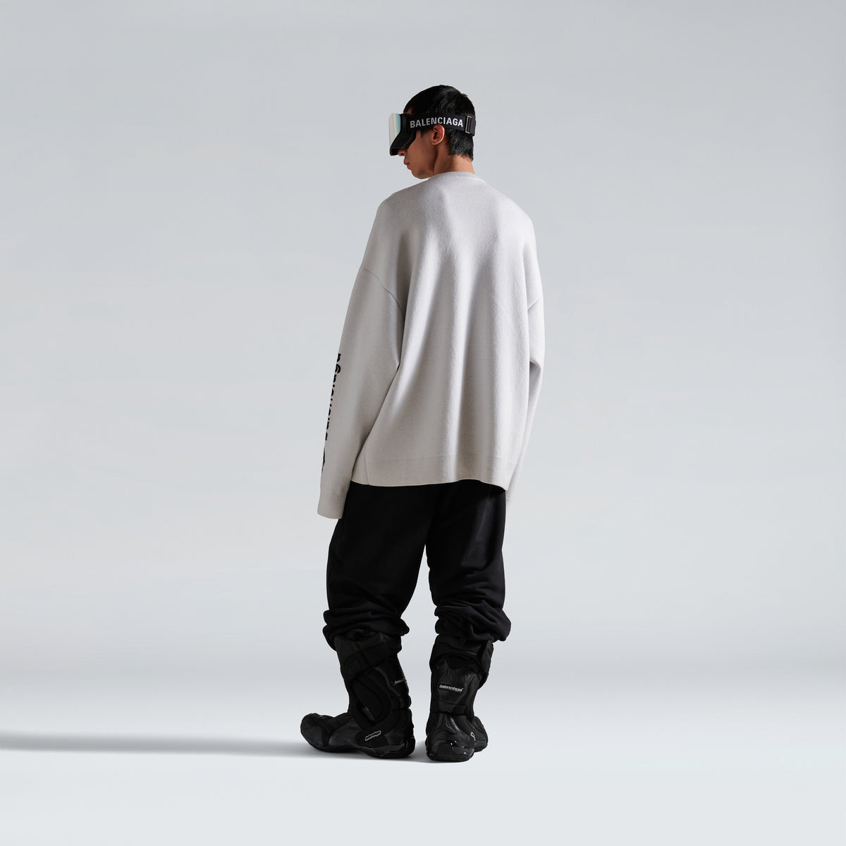 3B Sports Icon Ski Crewneck - White & Black