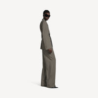 Wrap Tailored Jacket - Khaki & Brown